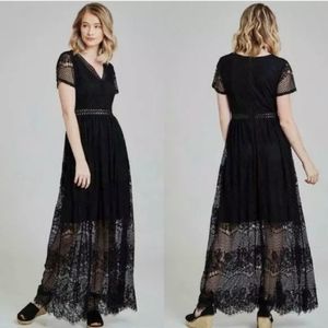 Altar'd State Maxi Dress,Black lace Large